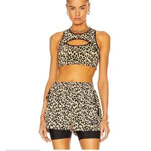 FRWD Adam Selman Sport Leopard Cut Out Crossback Bra